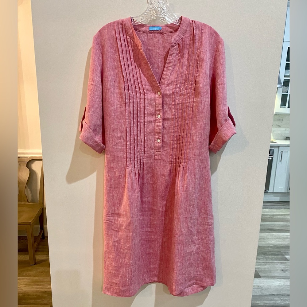 J. McLaughlin Large Riviera Linen Pintuck Dress.